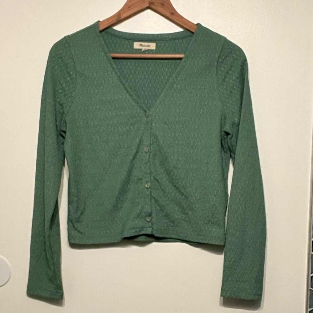 Madewell Textured Green Cardigan